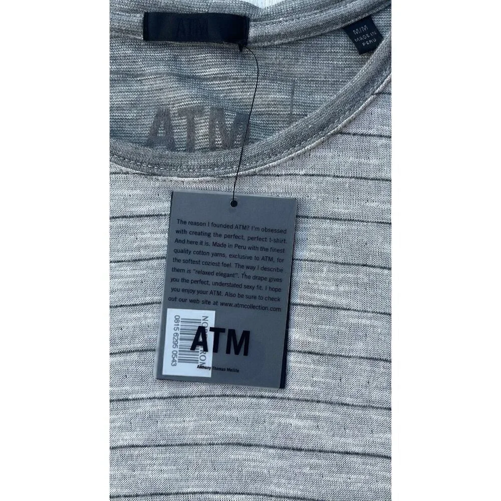 Women's Atm Anthony Thomas Melillo Stripe T-Shirt Dress, Size Medium - Gray M - Picture 11 of 14